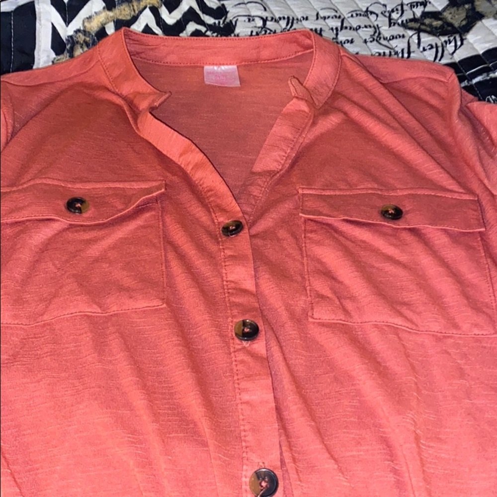 Peach 3/4 sleeve blouse size XL